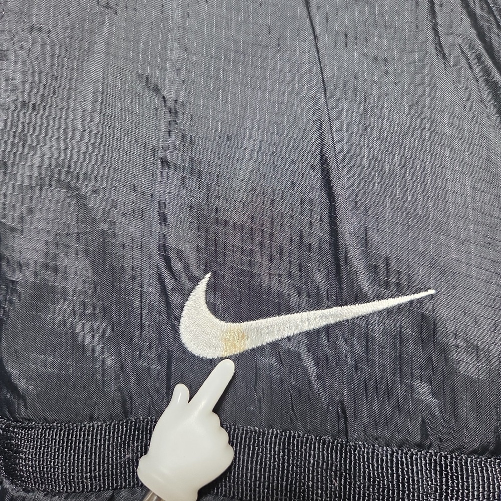 Vintage 90s Nike Puffer Jacket Black Embroidered Logo Mens Size Large Spell Out - Picture 2 of 9